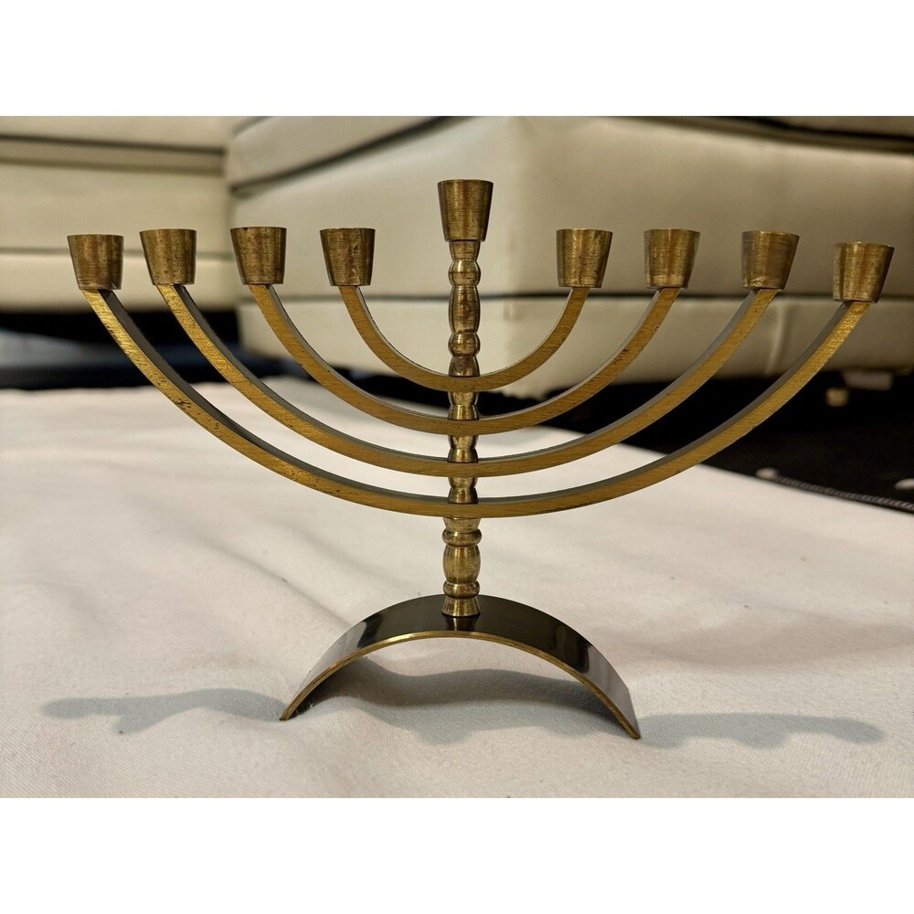 Vintage Brass Menorah Made In Jerusalem Gorgeous Modern